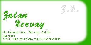 zalan mervay business card
